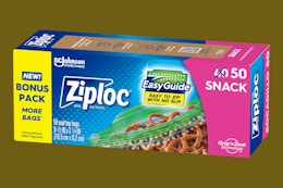 Ziploc 50-Count Snack Bags, as Low as $1.71 on Amazon card image