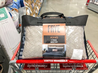 bedding set in a cart