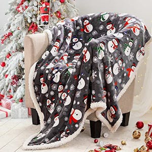 Sherpa Christmas Throw Blanket