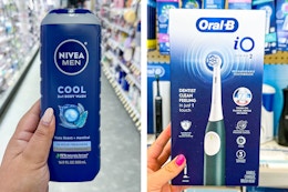 collage with nivea and oral-b