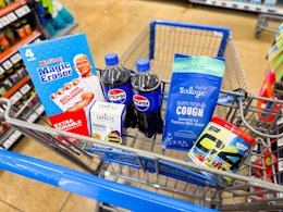Mr Clean, Pepsi, Zarbees, C4 & more in Walmart shopping cart in store