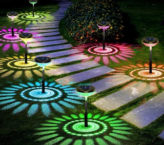 colorful lights in the lawn