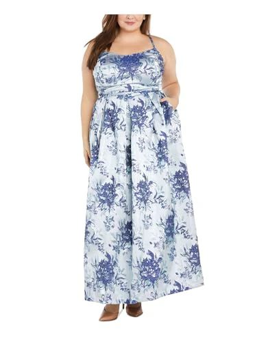 Juniors Floral Brocade Gown