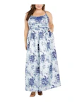Juniors Floral Brocade Gown