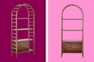 studio mcgee arched wooden bookcase side by side
