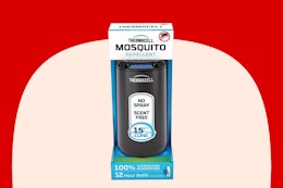 a thermacell mosquito repellent on a red background