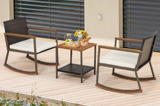 Score a 3-Piece Rocking Chair Patio Set at Wayfair for Just $167 (Reg. $399) card image