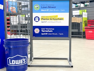 signage in lowes for member rewards for march and april
