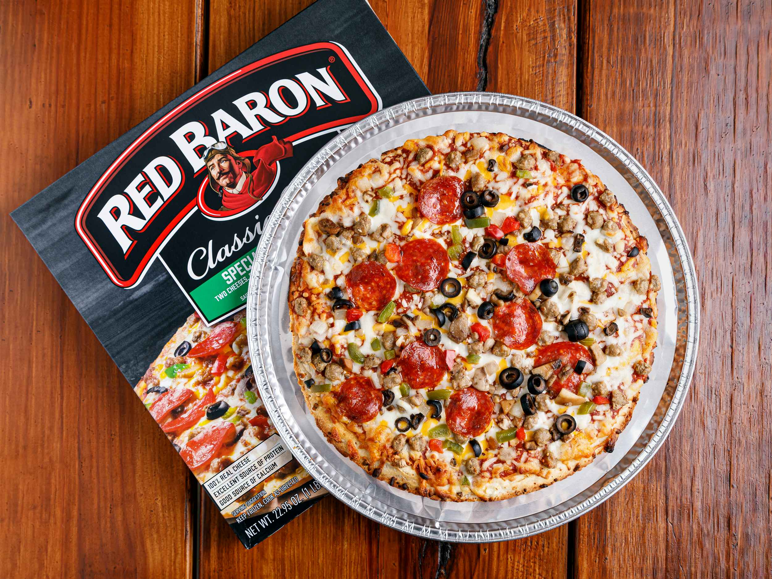 red baron classic specialty supreme frozen pizza