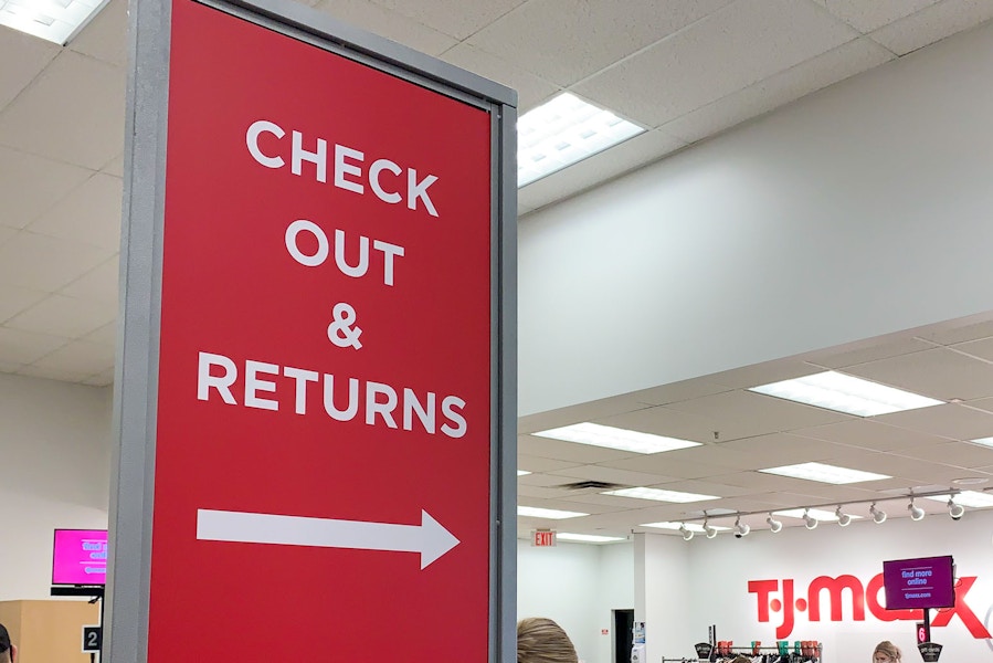 Check out and returns sign