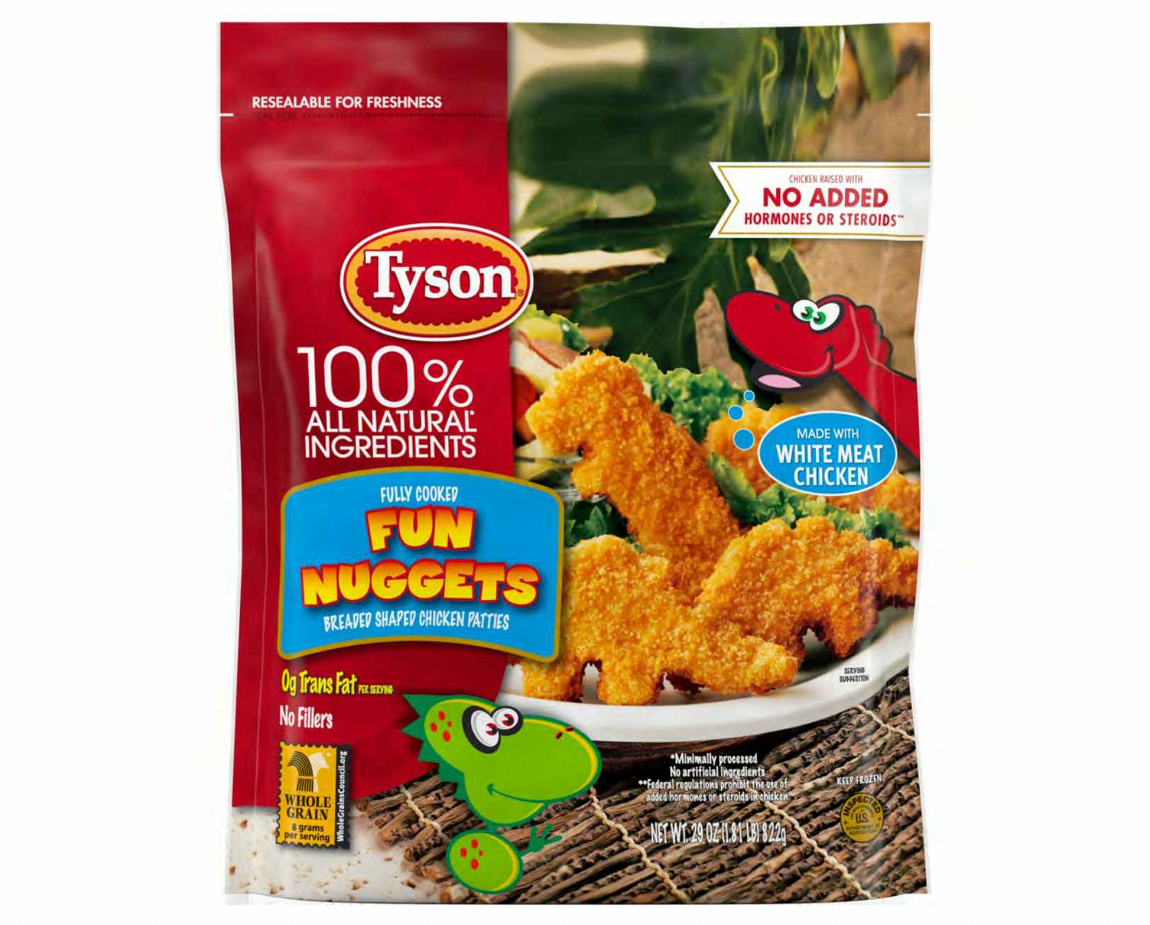 A package of the Tyson chicken nuggets recalled in 2023 due to the potential presence of metal pieces