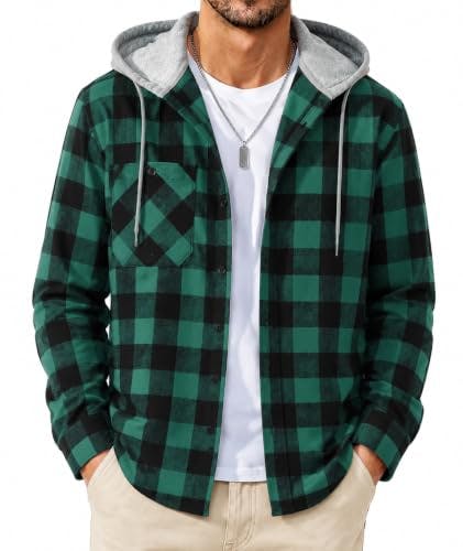 Men's Flannel Hoodie Shirt