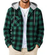 Men's Flannel Hoodie Shirt