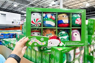 costco squishmallows 4-inch ornament plush 8-pack handheld with price tag