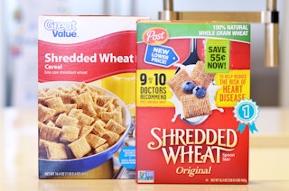 Post vs. Great Value shredded wheat cereal