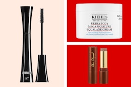 mascara, cream and bronzer
