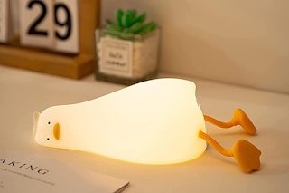 duck night light in desk space