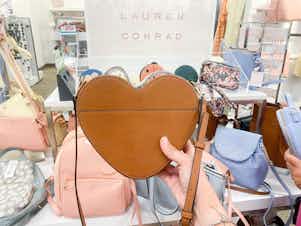 LC Lauren Conrad Heart Straw Crossbody Bag