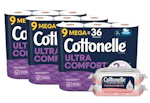 3 Cottonelle Toilet Paper + 1 Wipes