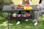 a camping table outside