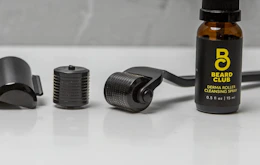 a beard spray and derma roller 