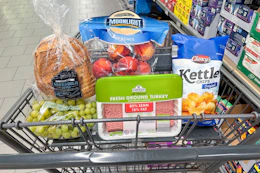 aldi matchup groceries in shopping cart