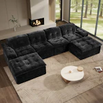6-Piece U-Shaped Sectional Sofa