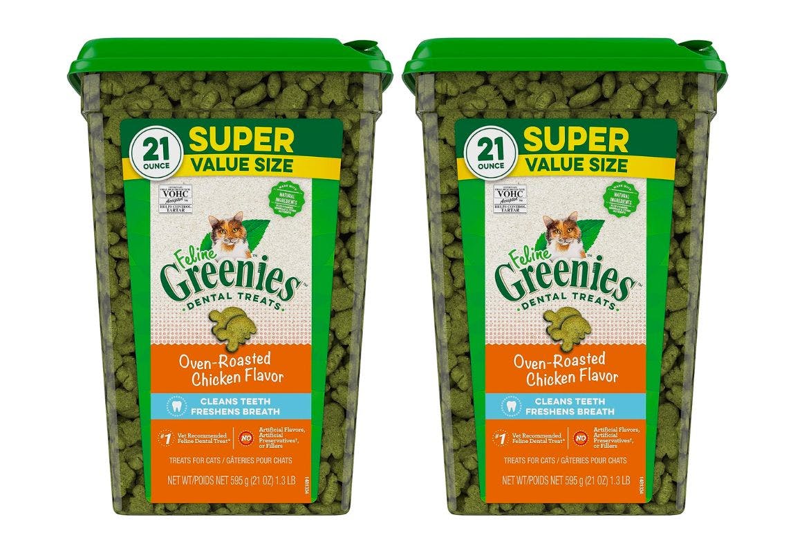 2 Greenies Cat Treat Tubs