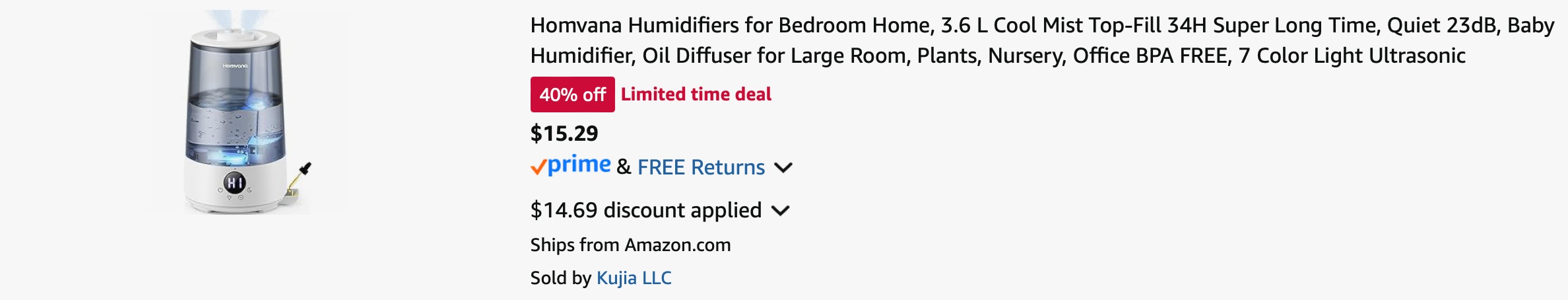 Amazon Cool Mist Humidifier 2025