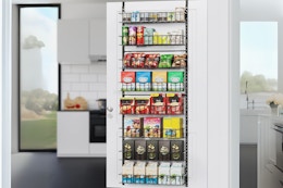 8-Tier Over-the-Door Pantry Organizer, $20 on Amazon card image