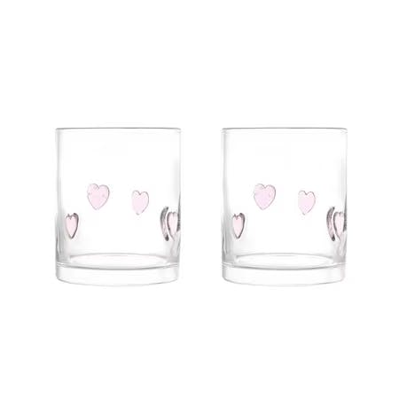 Pink Hearts Drinking Glasses