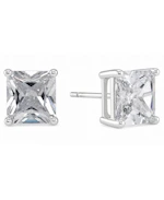 Cubic Zirconia Square Stud Earrings
