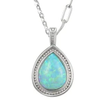 Sterling Silver Opal Necklace