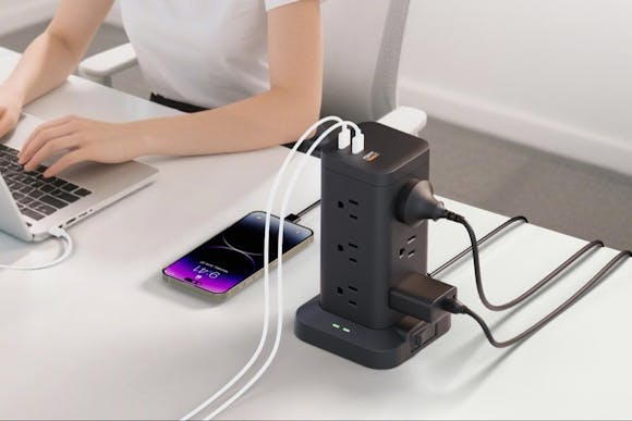 Power Strip Tower With Surge Protector, Now $21 After 50% Off Amazon Code