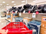 safety 1st car seats sitting on a target shelf