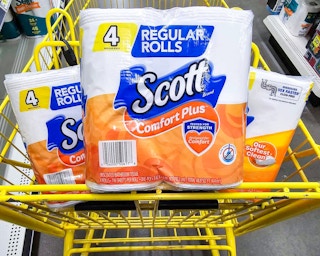 scott comfort plus toilet paper in cart at dollar general