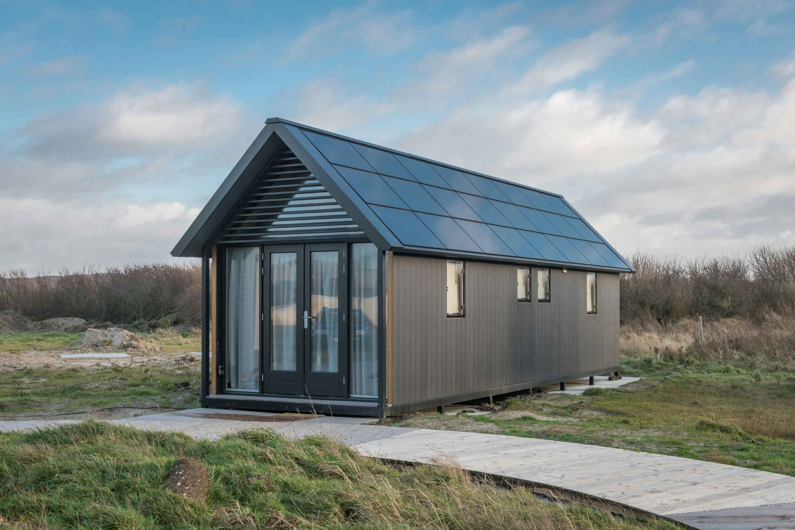 Tiny home with solar panels