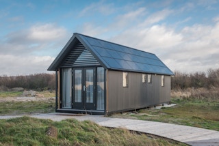Tiny home with solar panels