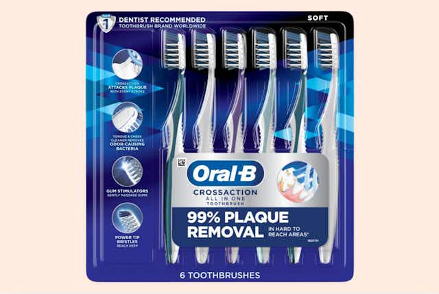 Oral-B Toothbrushes 6-Pack, as Low as $13.29 on Amazon card image