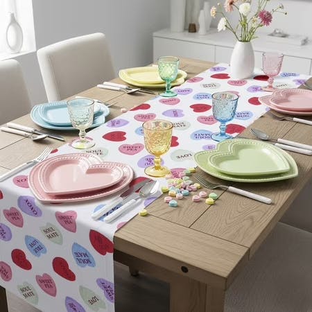 Conversation Hearts Table Runner