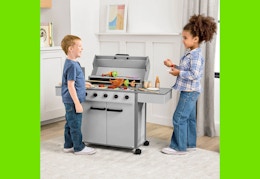 members mark wooden grill playset stock image collage