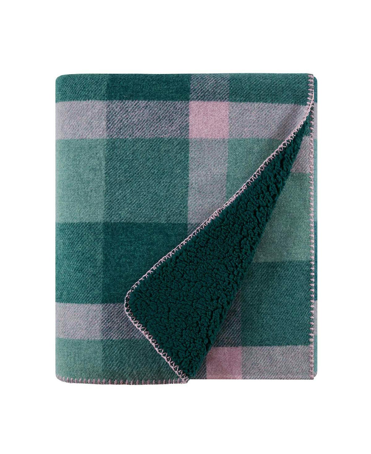 Sherpa Backed Plaid Throw