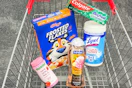 shopping cart filled with products