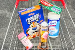 shopping cart filled with products
