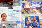 baby wipes toilet paper chips collage