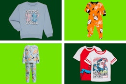 Character Clothing at Walmart: $6 Kids' Sweater, $7 Toddler Pajamas, More card image