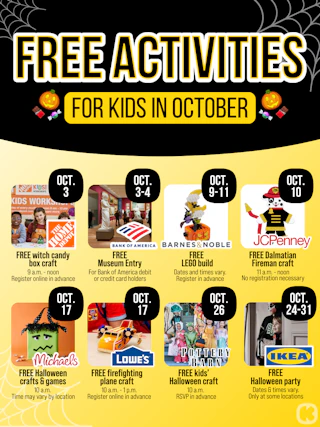 Free activities for kids in october