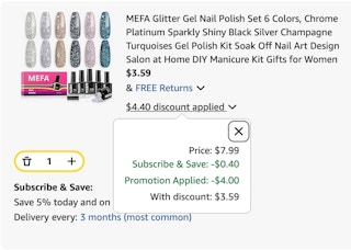 nail polish Amazon receipt