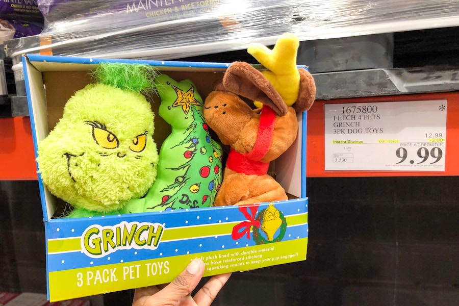 costco grinch 3 pack dog toy