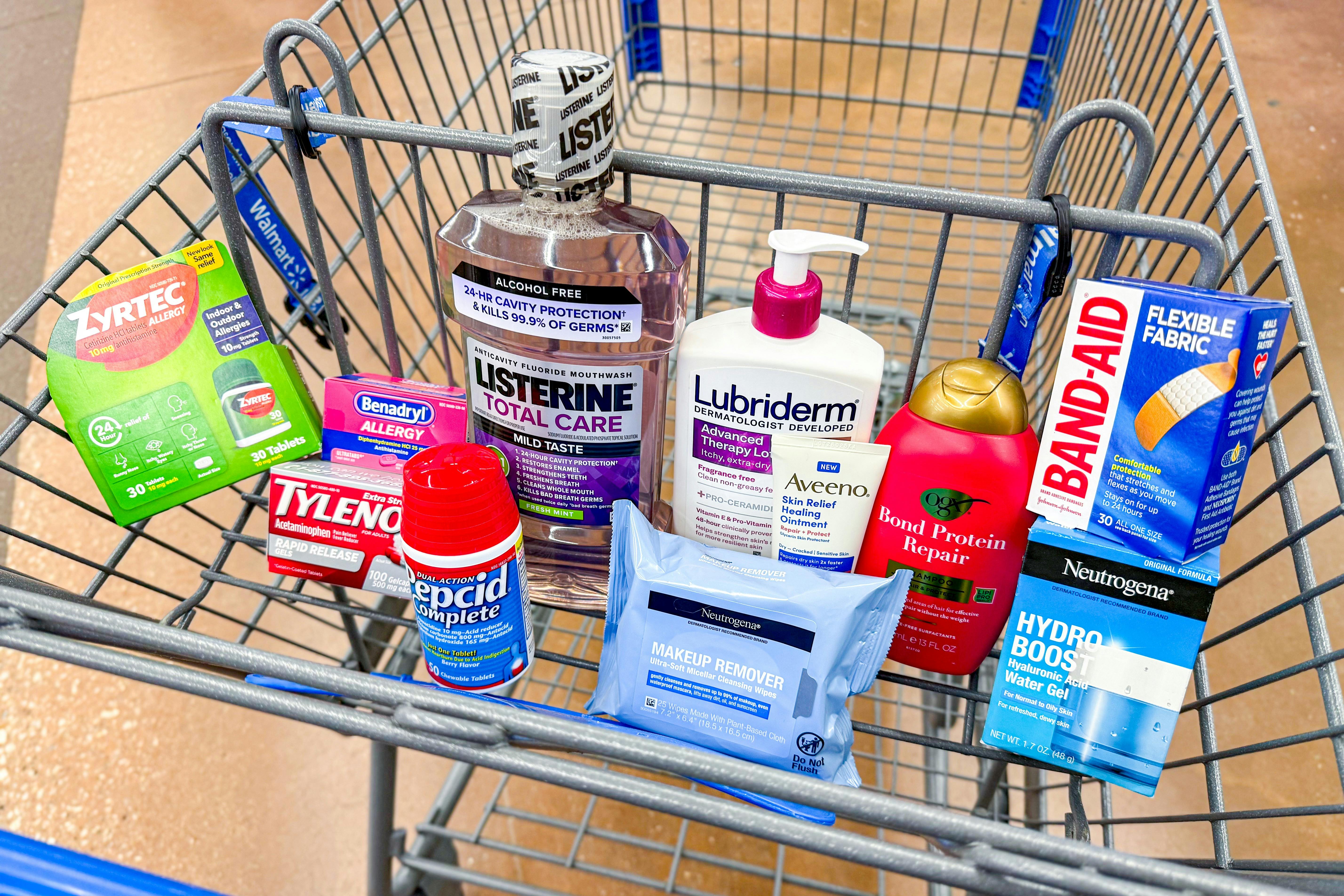 shopping cart full of kenvue brand products